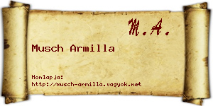 Musch Armilla névjegykártya